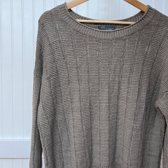 Vince. 100% Linen Sweater Loose Knit Long Sleeve Brown Medium Women's - Picture 1 of 8